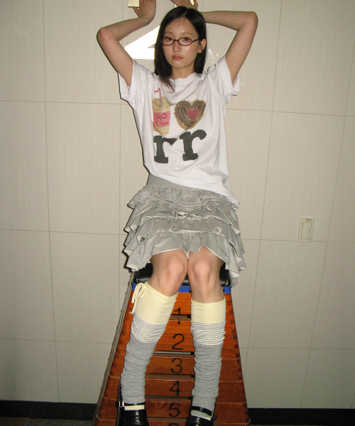 LOGO STRING KNEE SOCKS YELLOW