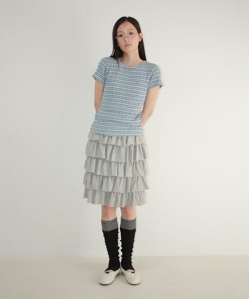 LAYERED OPEN TOE LEG WARMERS BLACK STRIPE