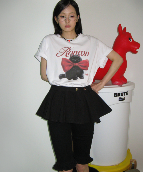 FLARED LAYERED BELT SKIRT BLACK