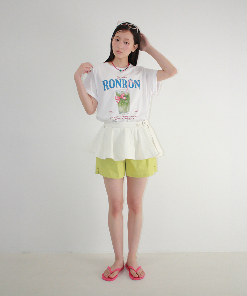 FLARED LAYERED BELT SKIRT WHITE
