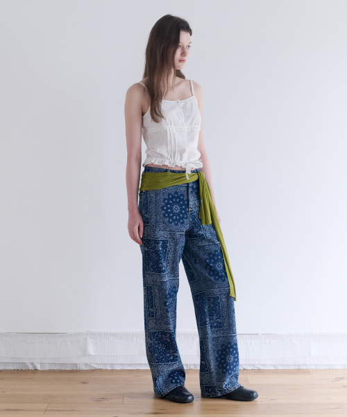 PAISELY DENIM PANTS BLUE