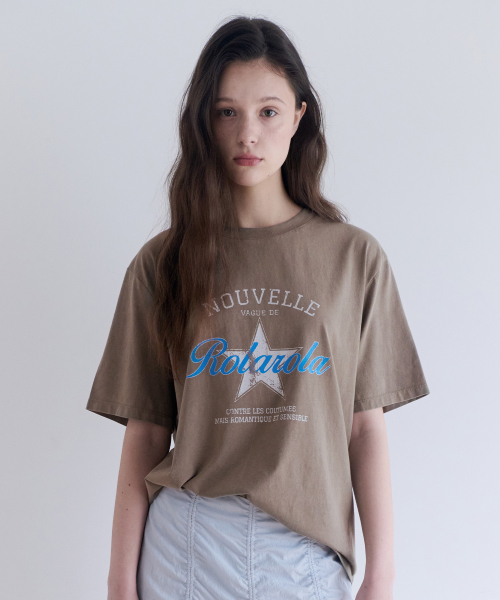 VINTAGE PRINT PIGMENT T-SHIRT KHAKI