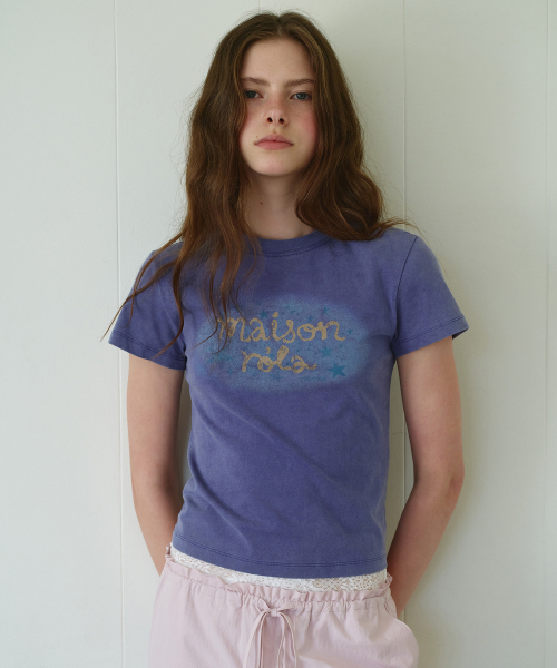 PIGMENT ROLA LETTERING T-SHIRT NAVY