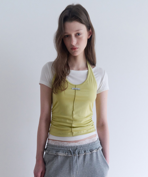 HALTER LAYERD T-SHIRT SET YE+IV