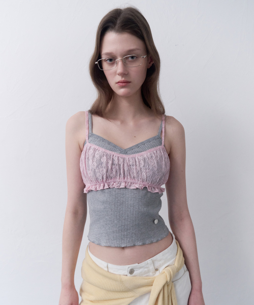 LACE BUSTIER PINK