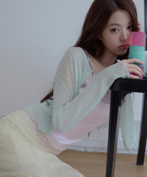 NUBASIC LINEN CARDIGAN MINT