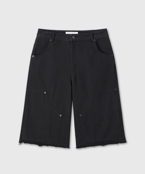 W WASHED COTTON BURMUDA PANTS (BLACK)