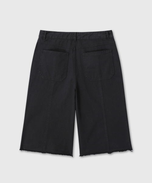 W WASHED COTTON BURMUDA PANTS (BLACK)
