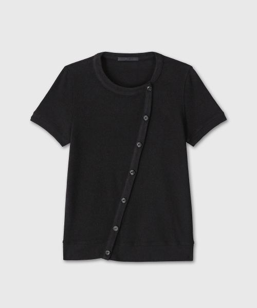 ASYMMETRY COTTON CARDIGAN (BLACK)