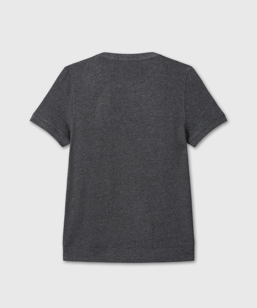 ASYMMETRY COTTON CARDIGAN (CHARCOAL)