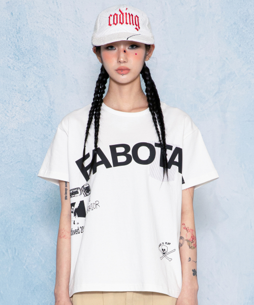 GT179 파보타지 세미 크롭 포켓 티셔츠 (WHITE)