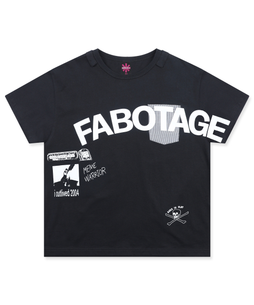 GT179 파보타지 세미 크롭 포켓 티셔츠 (BLACK)