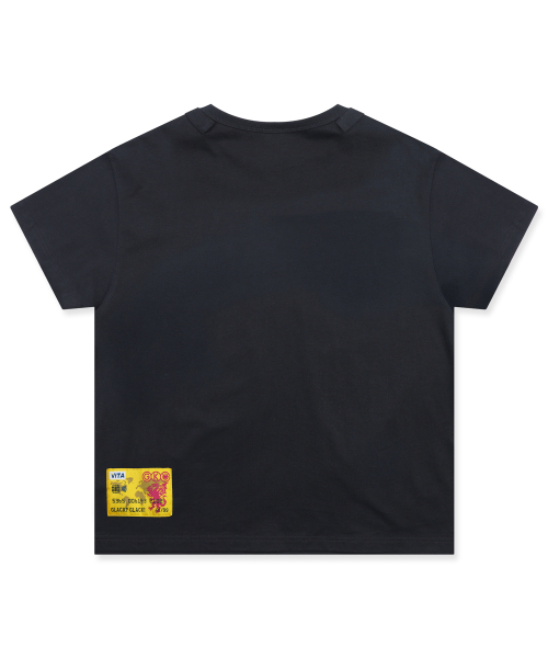 GT179 파보타지 세미 크롭 포켓 티셔츠 (BLACK)