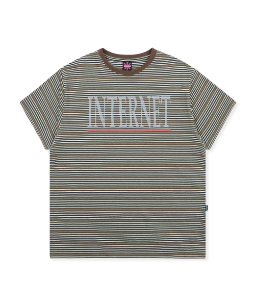 GT169 인터넷 서퍼 스트라이프 티셔츠 (BROWN)