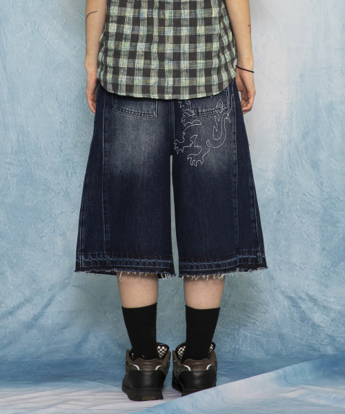 GP185 키메라 데님 버뮤다 팬츠 (INDIGO)