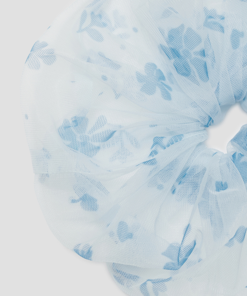 Flower Lace Scrunchie [Blue]