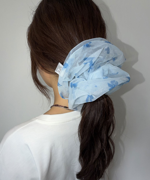 Flower Lace Scrunchie [Blue]