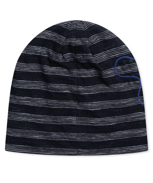 GC085 써머 스티치 스트라이프 스냅 비니 (BLACK)