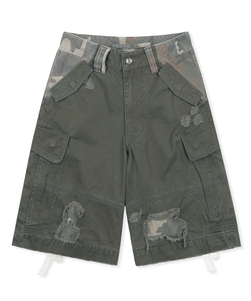 GHP039 카모 믹스드 BDU 카고 쇼츠 (OLIVE)