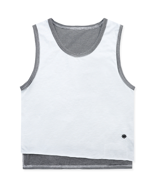 GT186 슬로프 리버시블 스트라이프 슬리브리스 (WHITE/BLACK)