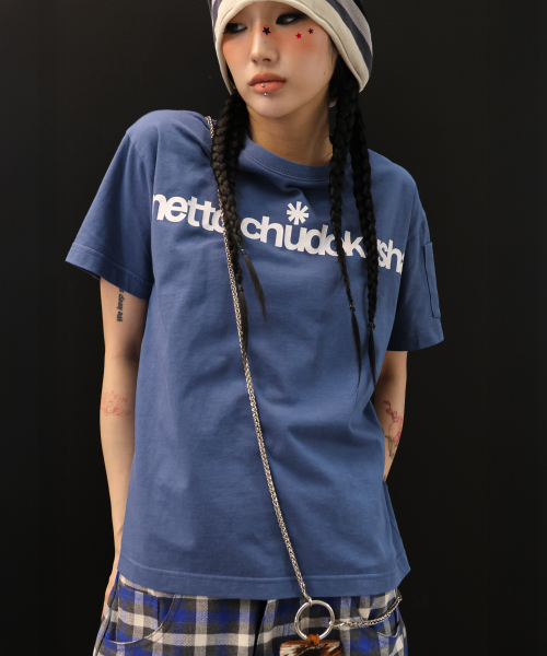 GT180 넷중독자 세미 크롭 티셔츠 (BLUE)