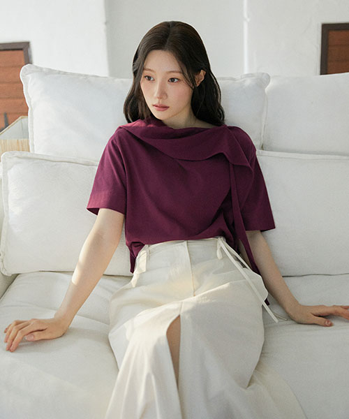 Necktie Jersey Blouse NEW6ME403_3color