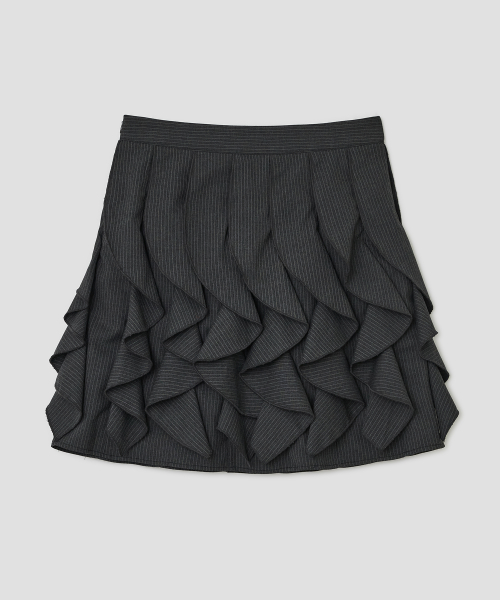 All Over Ruffle Skirt [Charcoal]
