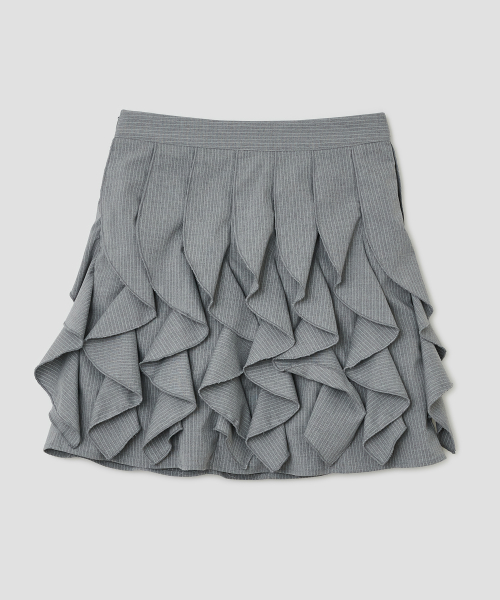 All Over Ruffle Skirt [Gray]