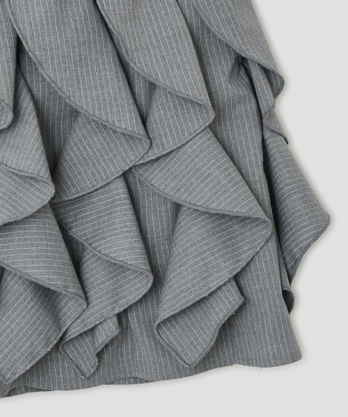 All Over Ruffle Skirt [Gray]