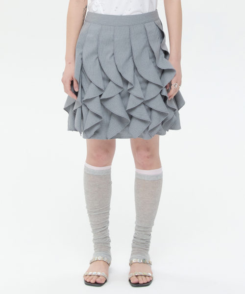 All Over Ruffle Skirt [Gray]