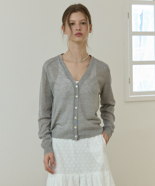 Linen blend summer cardigan Gray