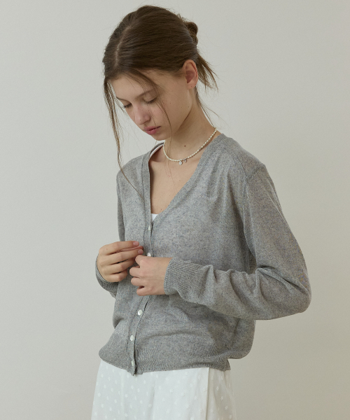 Linen blend summer cardigan Gray