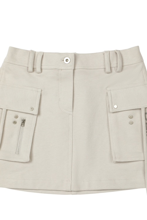 JERSEY MINI SKIRT IN BEIGE