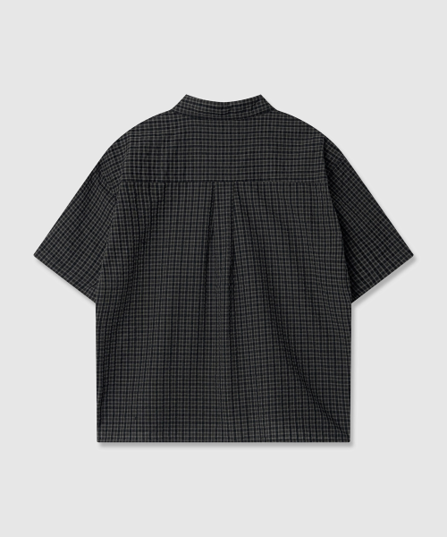 리밋 체크 크롭 반팔셔츠 (2color)