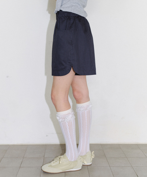 [CORE] STRIPE COTTON TRUNK PANTS - NAVY