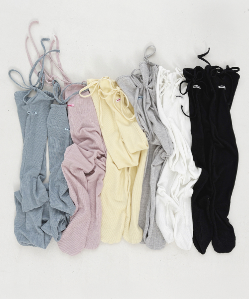 [SET] LOGO STRING KNEE SOCKS & LEG WARMERS