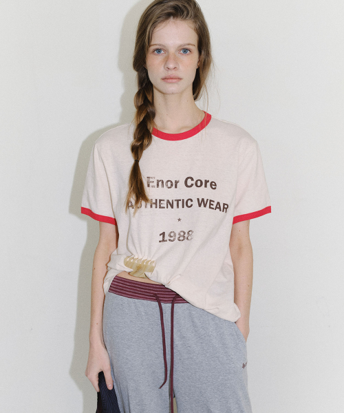 [CORE] VINTAGE RINGER T-SHIRT - CREAM