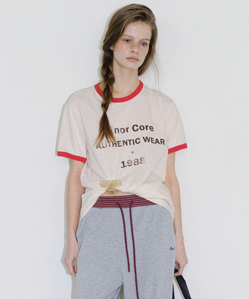 [CORE] VINTAGE RINGER T-SHIRT - CREAM