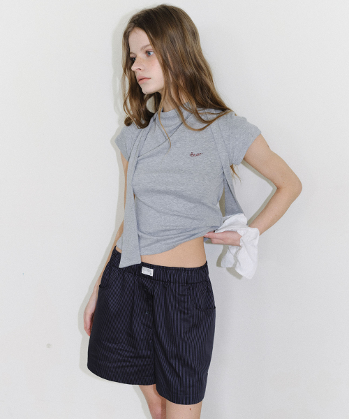 [CORE] BACK CUT TIE TEE - GREY