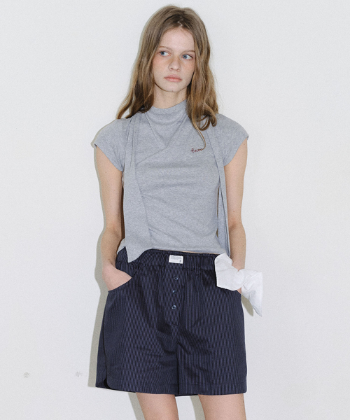 [CORE] BACK CUT TIE TEE - GREY