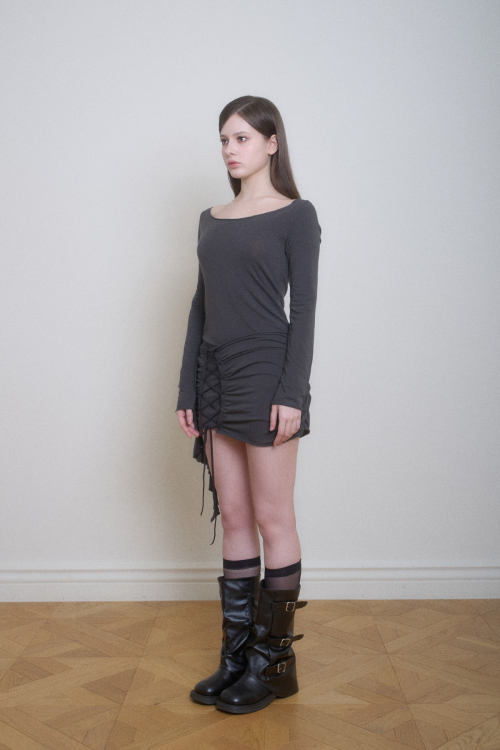 VERA CORSET DRESS DARK GRAY
