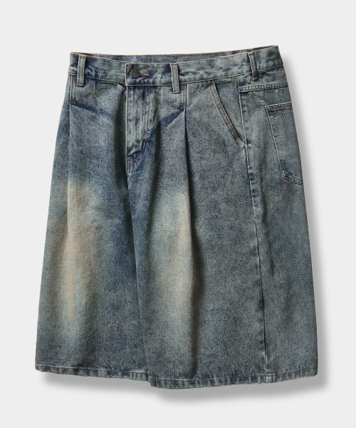 ESSENTIAL BERMUDA / CURVED DENIM HALF PANTS_5 COLOR