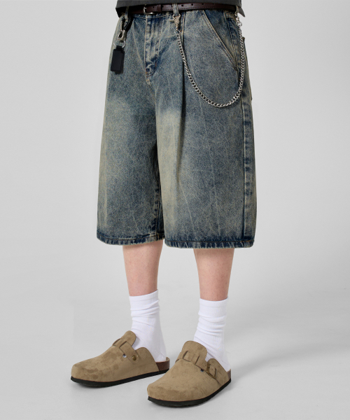 ESSENTIAL BERMUDA / CURVED DENIM HALF PANTS_5 COLOR