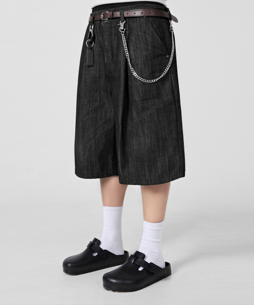 ESSENTIAL BERMUDA / CURVED DENIM HALF PANTS_5 COLOR
