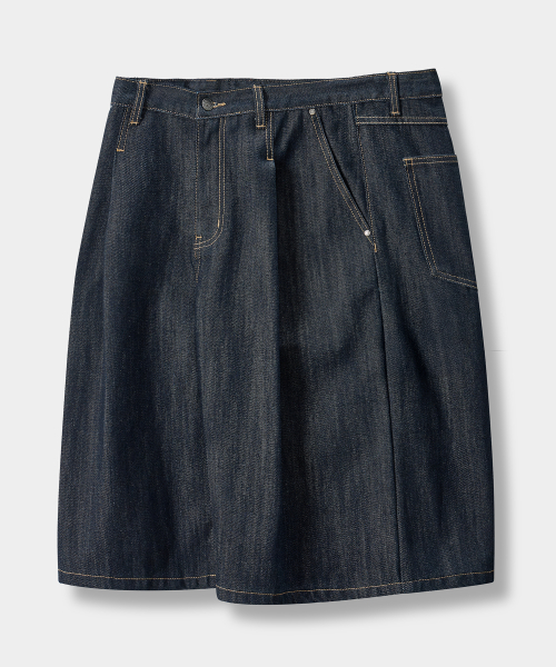 ESSENTIAL BERMUDA / CURVED DENIM HALF PANTS_5 COLOR