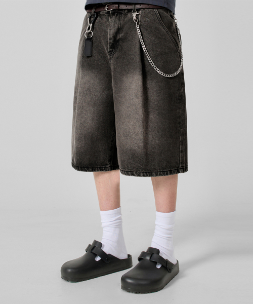 ESSENTIAL BERMUDA / CURVED DENIM HALF PANTS_5 COLOR