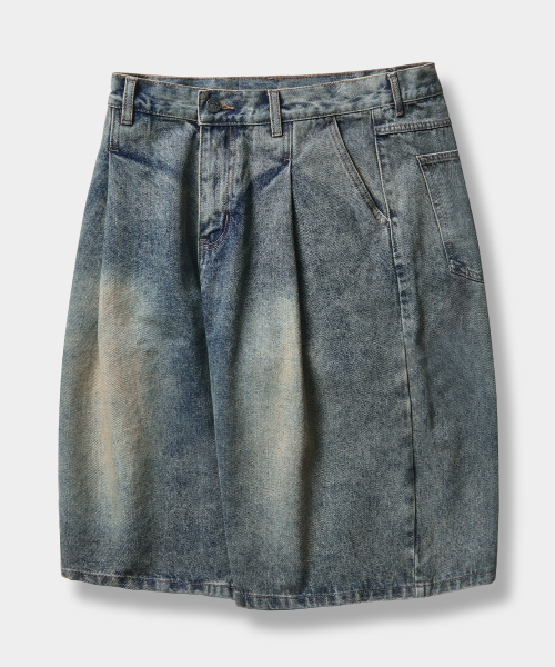 ESSENTIAL BERMUDA / CURVED DENIM HALF PANTS_5 COLOR