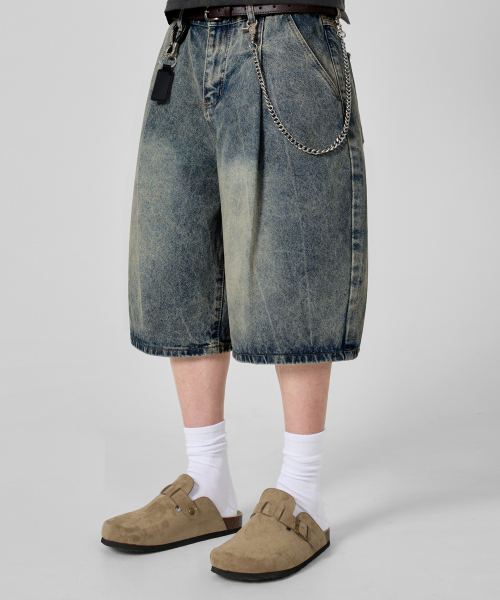 ESSENTIAL BERMUDA / CURVED DENIM HALF PANTS_5 COLOR