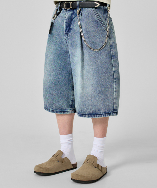 ESSENTIAL BERMUDA / CURVED DENIM HALF PANTS_5 COLOR