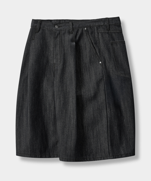 ESSENTIAL BERMUDA / CURVED DENIM HALF PANTS_5 COLOR